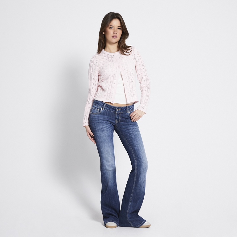 Crochet knit cardigan "Vidia" Light Pink